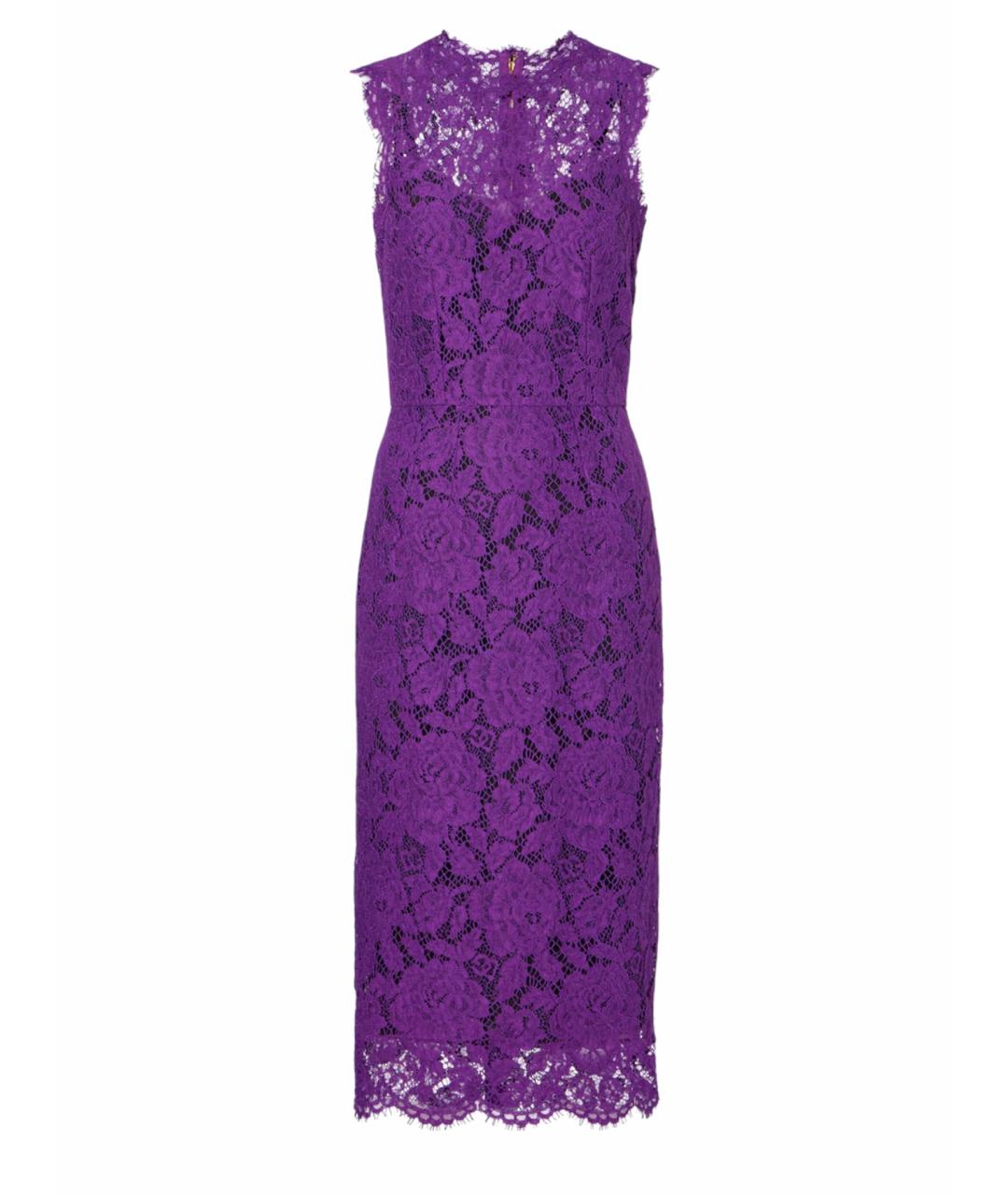 DOLCE&GABBANA Фиолетовое вискозное коктейльное платье, фото 1