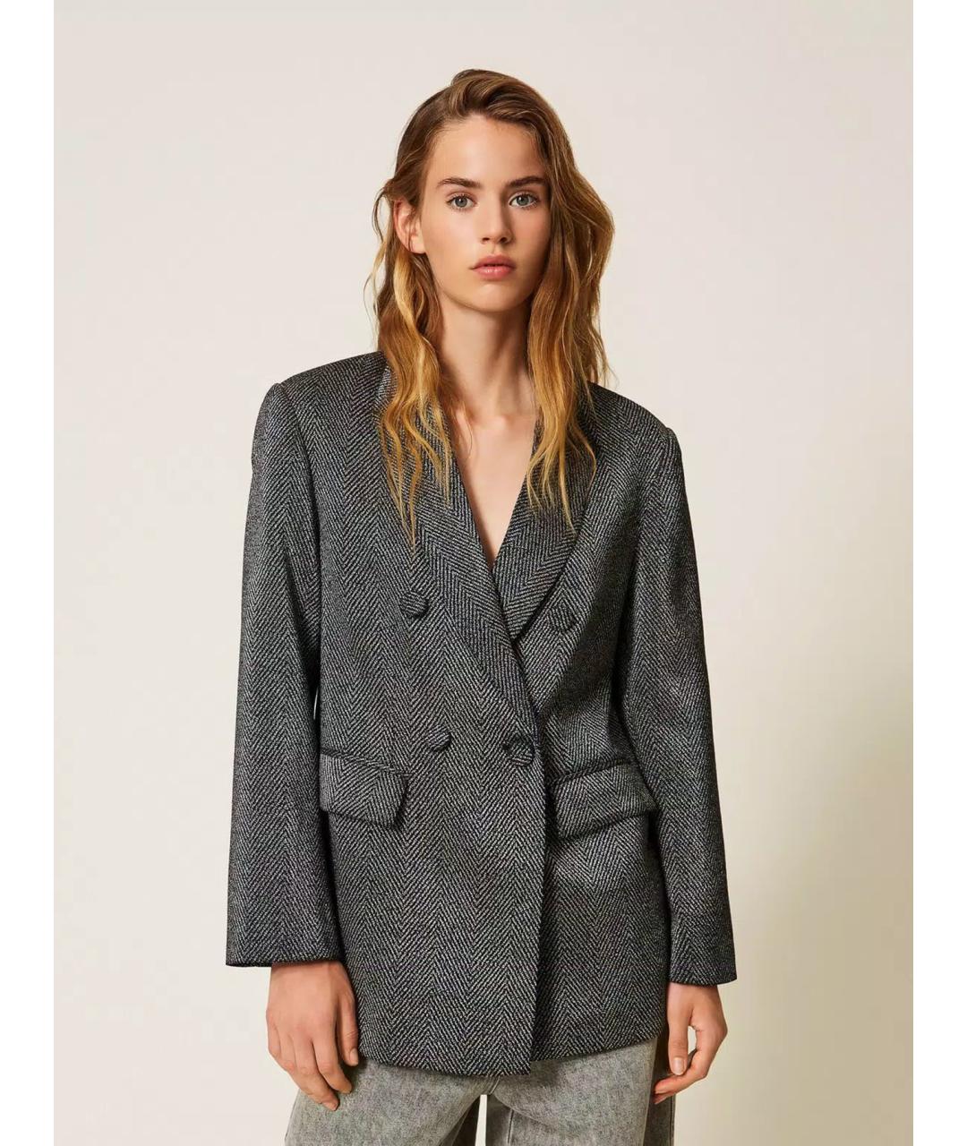 TWIN-SET Серый жакет/пиджак, фото 3