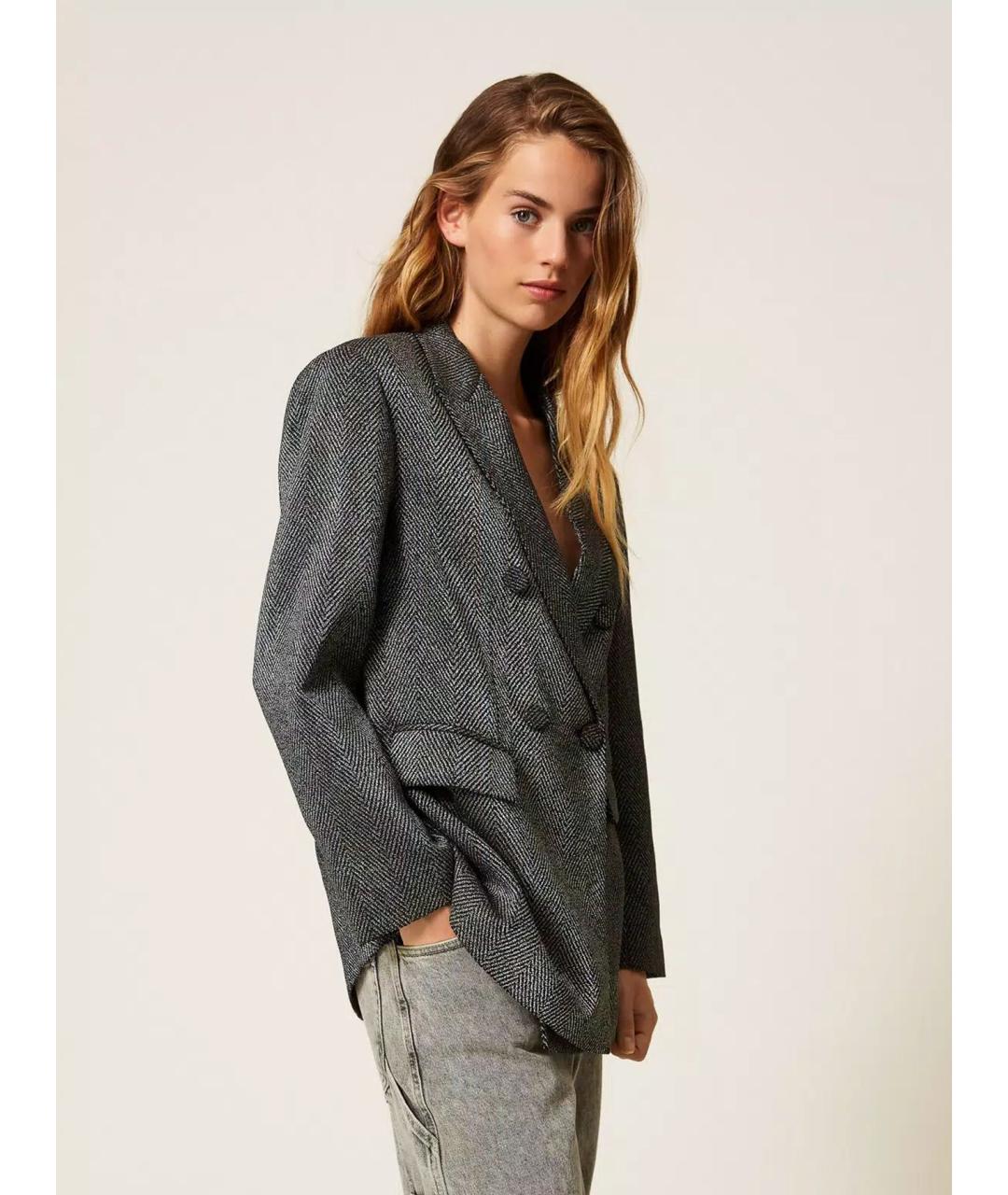 TWIN-SET Серый жакет/пиджак, фото 4