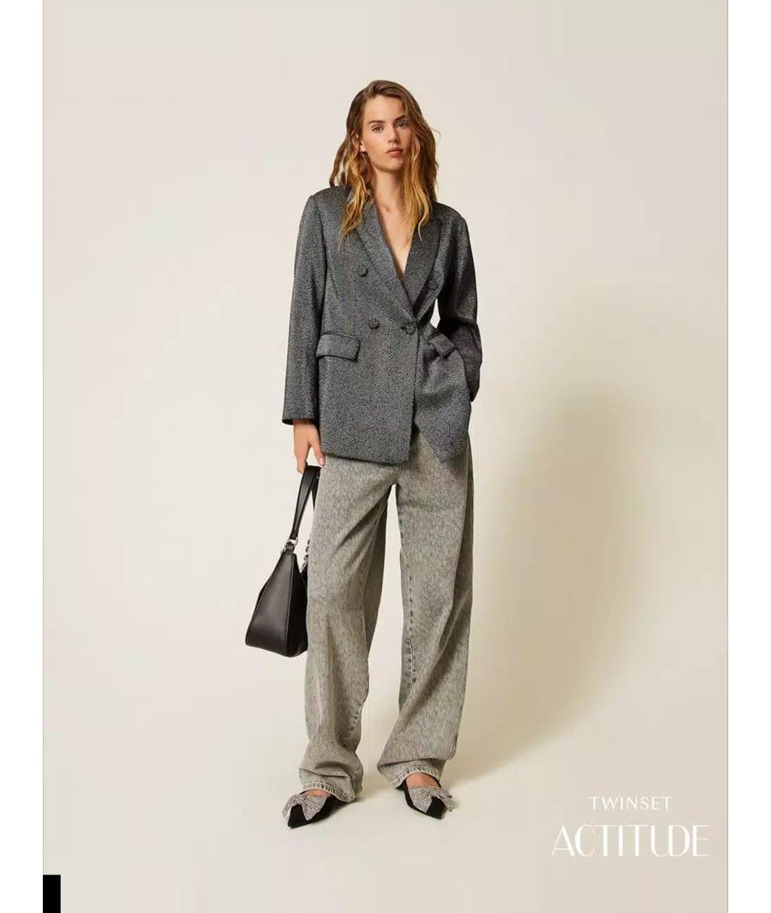 TWIN-SET Серый жакет/пиджак, фото 2
