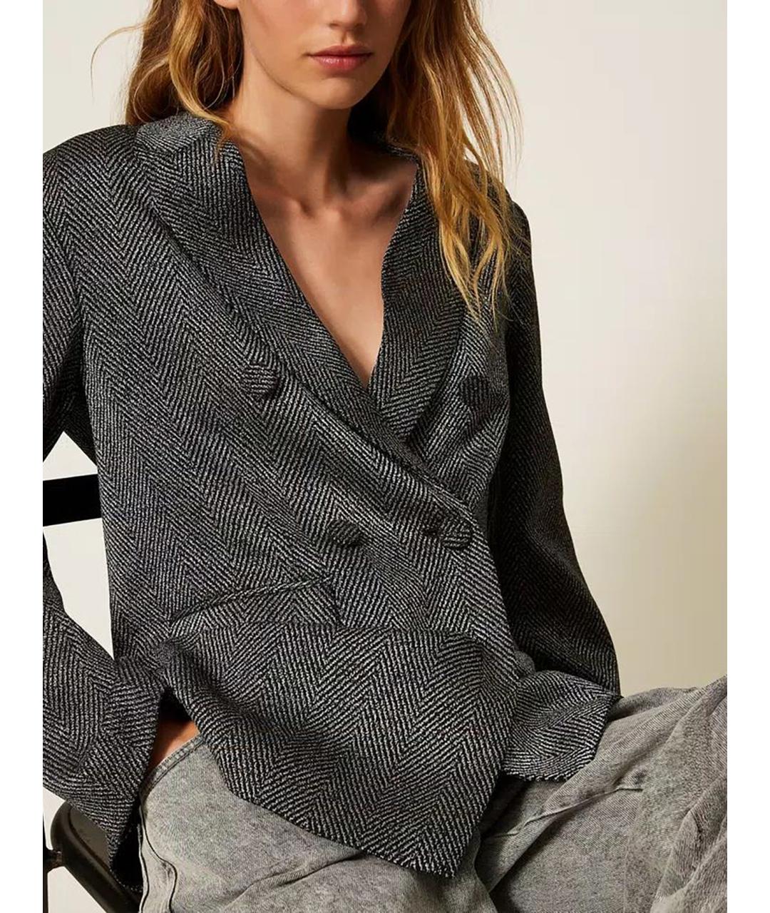 TWIN-SET Серый жакет/пиджак, фото 6