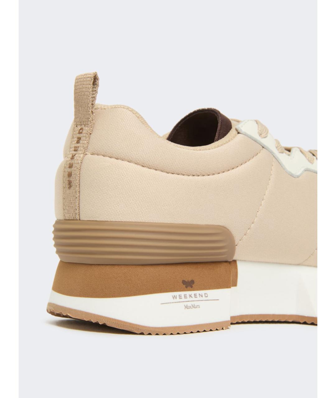 WEEKEND MAX MARA Бежевые текстильные кроссовки, фото 3