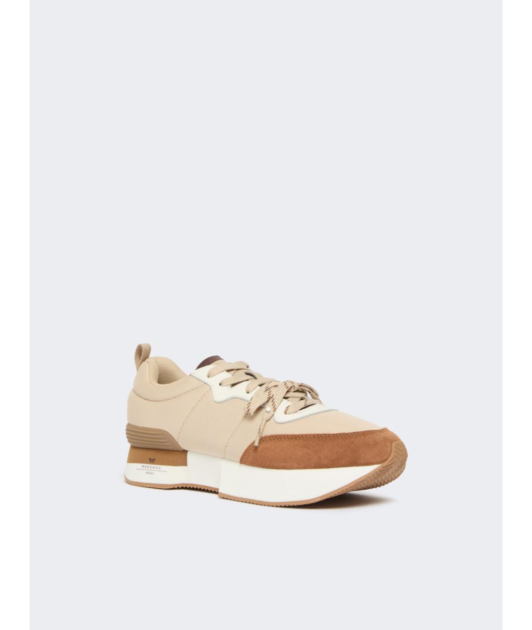WEEKEND MAX MARA Бежевые текстильные кроссовки, фото 5