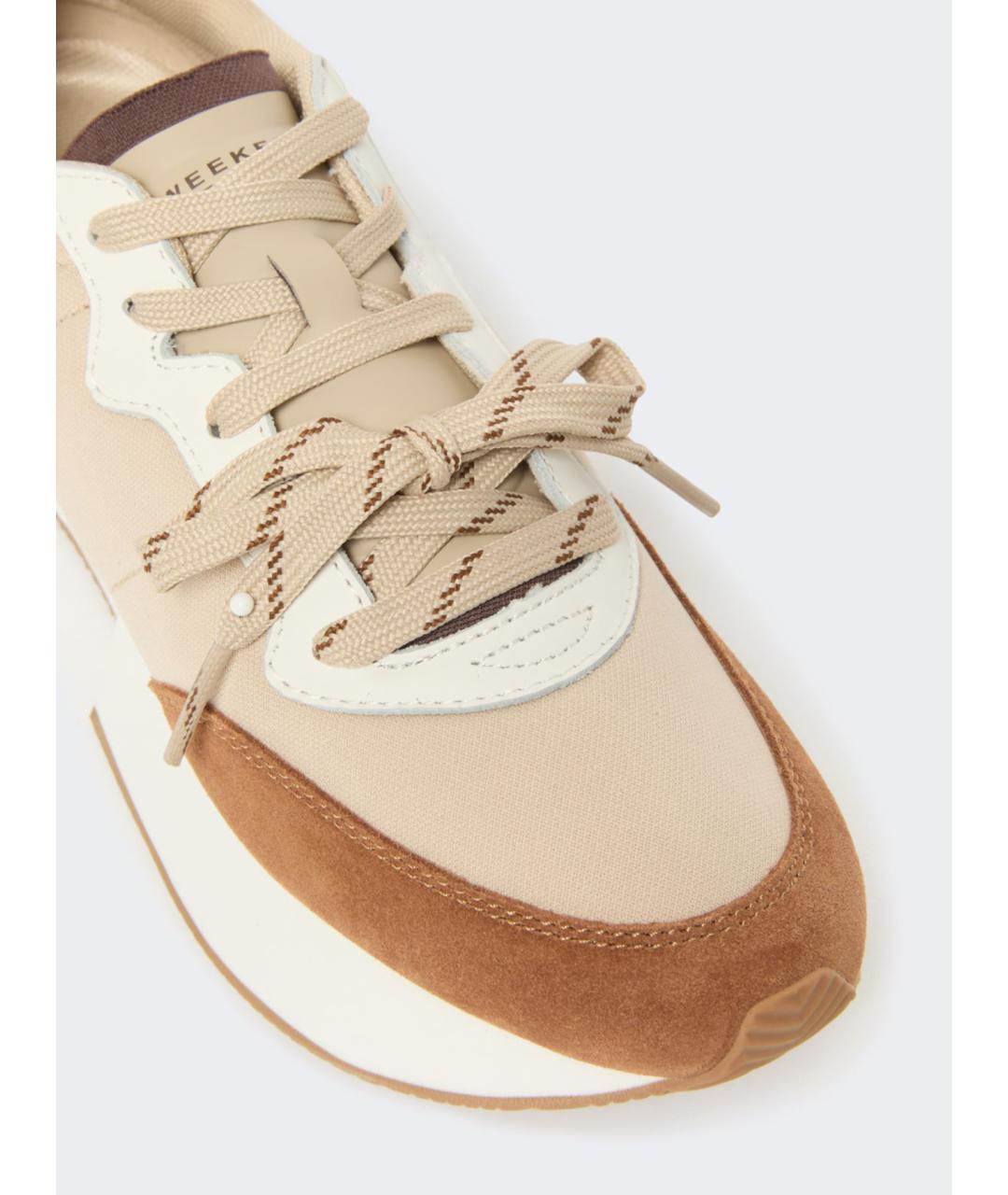 WEEKEND MAX MARA Бежевые текстильные кроссовки, фото 2