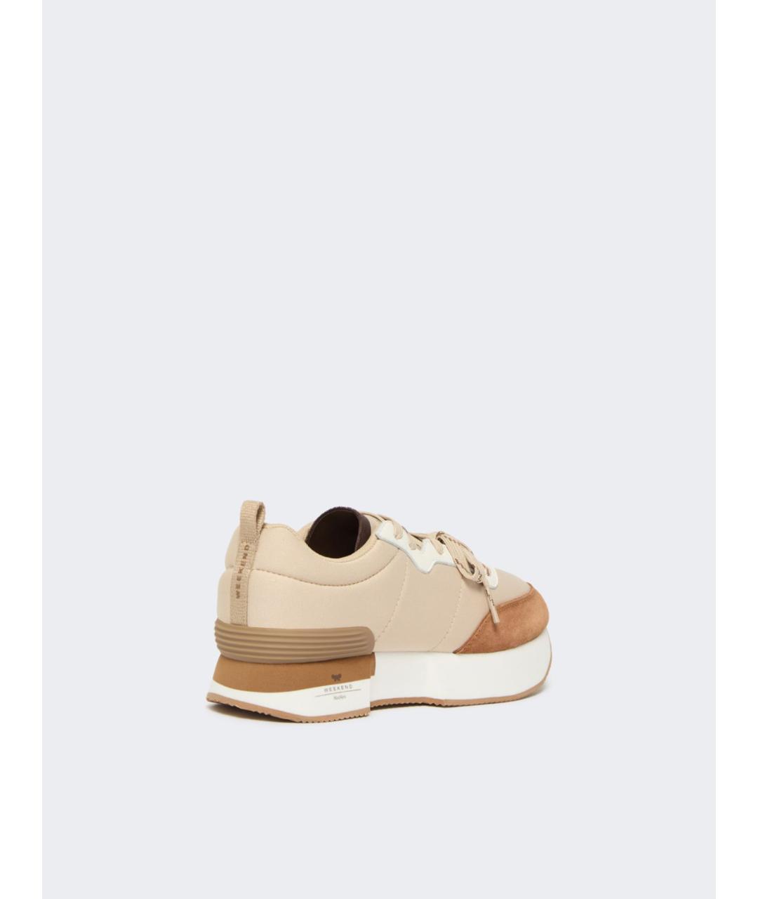 WEEKEND MAX MARA Бежевые текстильные кроссовки, фото 4