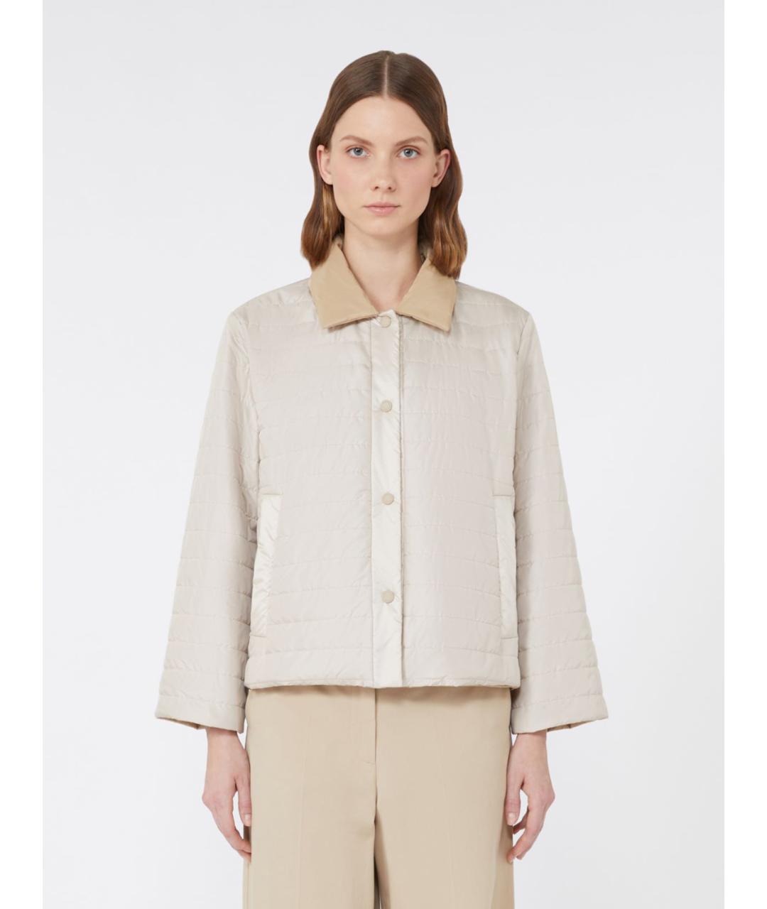 WEEKEND MAX MARA Бежевая полиэстеровая куртка, фото 4