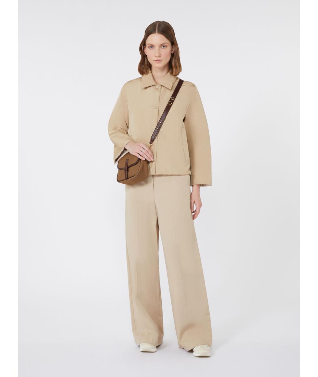 WEEKEND MAX MARA Бежевая полиэстеровая куртка, фото 2
