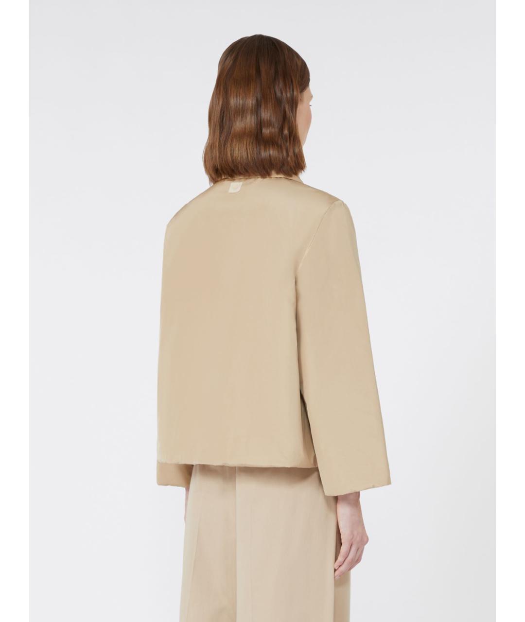 WEEKEND MAX MARA Бежевая полиэстеровая куртка, фото 5