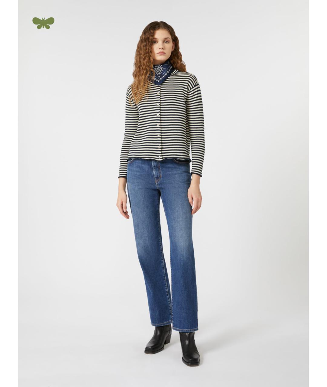 WEEKEND MAX MARA Синие хлопковые прямые джинсы, фото 2