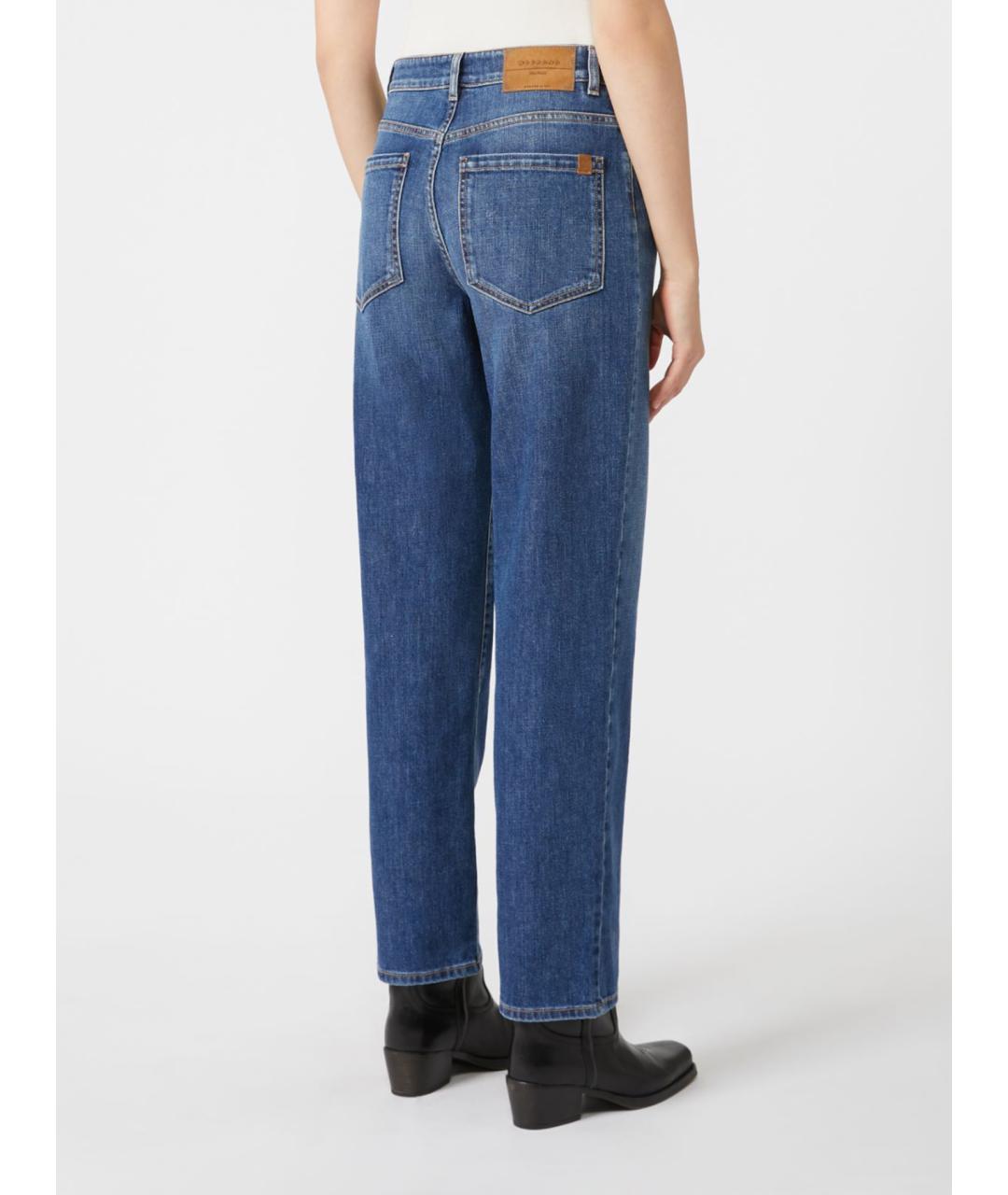 WEEKEND MAX MARA Синие хлопковые прямые джинсы, фото 3