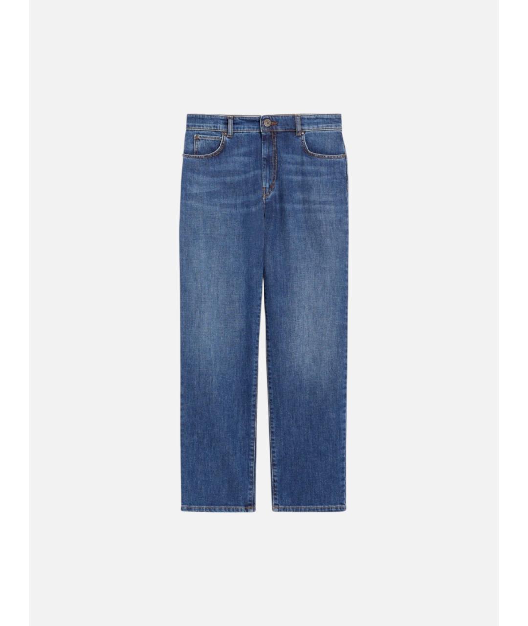 WEEKEND MAX MARA Синие хлопковые прямые джинсы, фото 5