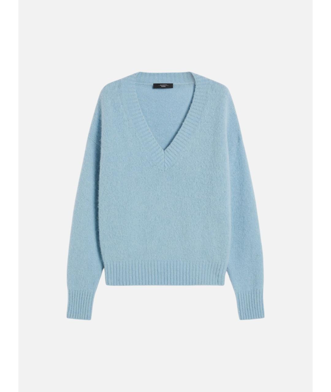 WEEKEND MAX MARA Голубой шерстяной джемпер / свитер, фото 5