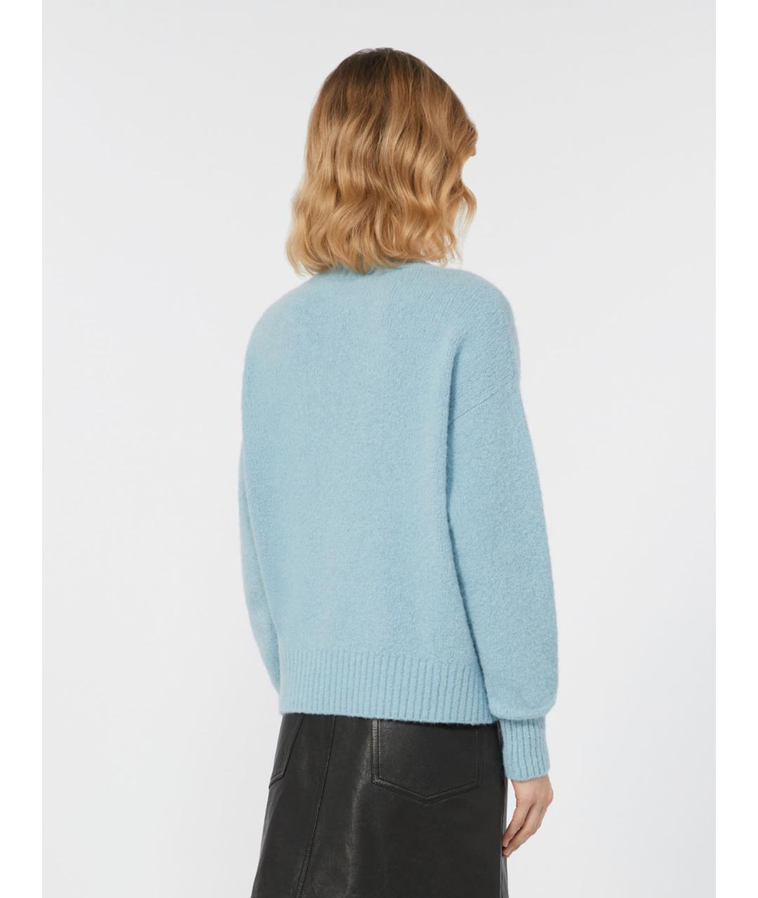 WEEKEND MAX MARA Голубой шерстяной джемпер / свитер, фото 3