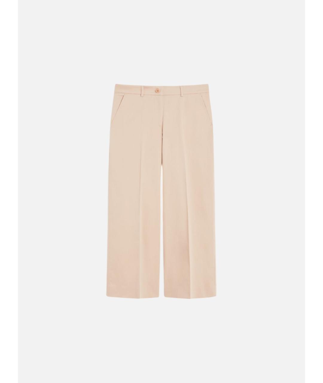 WEEKEND MAX MARA Бежевые хлопковые прямые брюки, фото 5