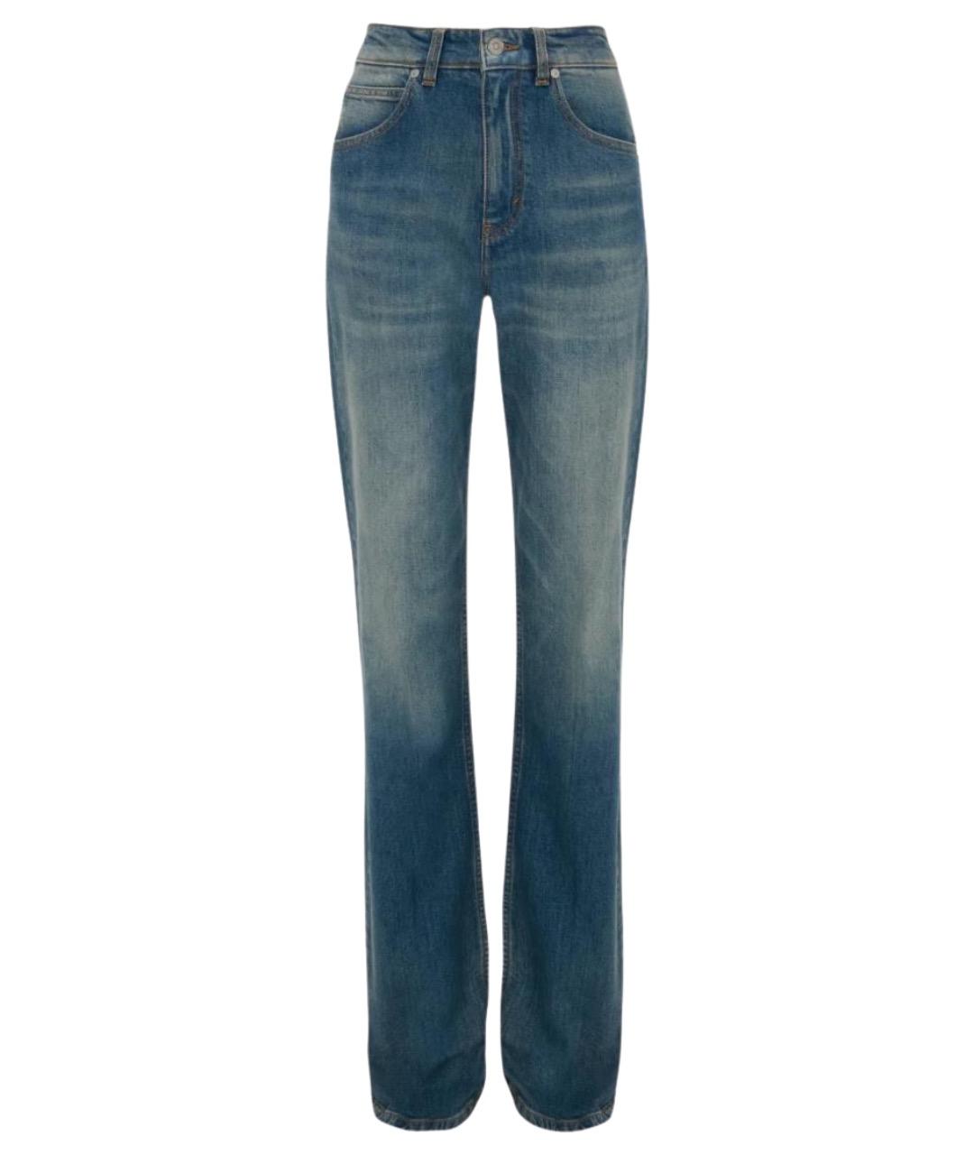 VICTORIA BECKHAM Синие хлопковые прямые джинсы, фото 1