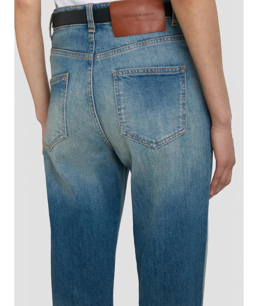 VICTORIA BECKHAM Синие хлопковые прямые джинсы, фото 5