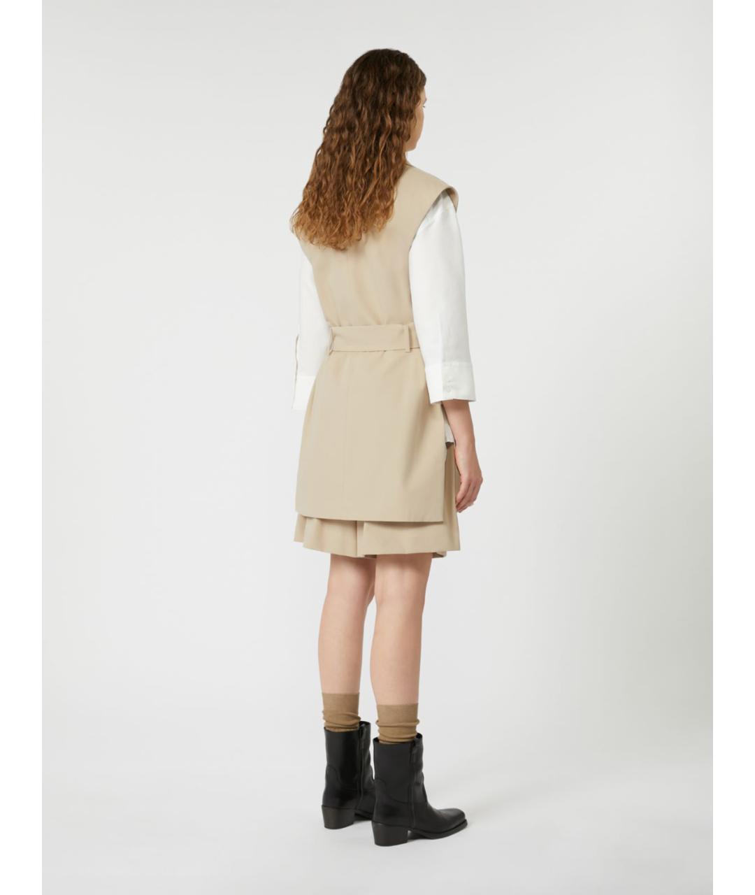 WEEKEND MAX MARA Бежевый хлопковый жилет, фото 4