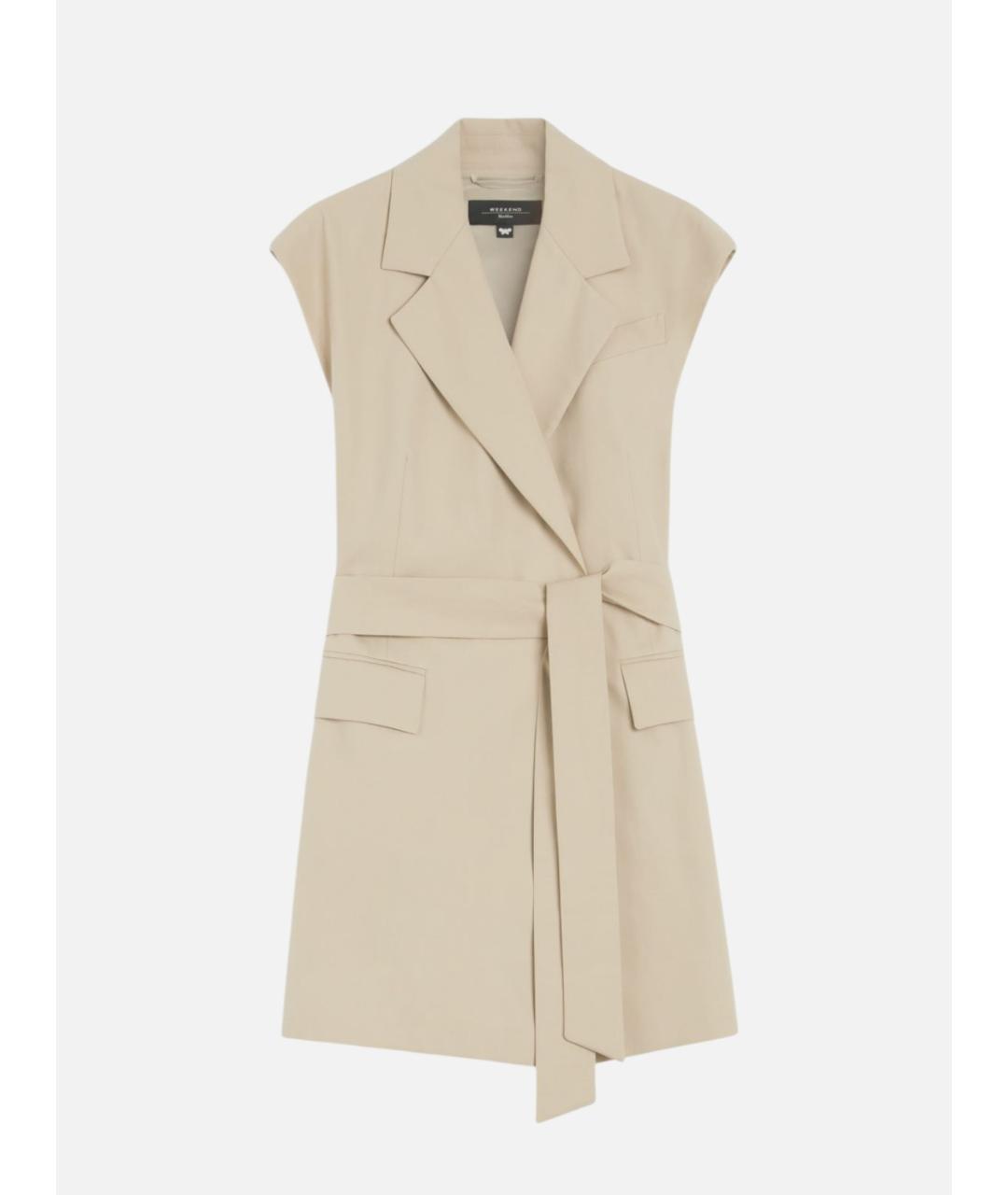 WEEKEND MAX MARA Бежевый хлопковый жилет, фото 6