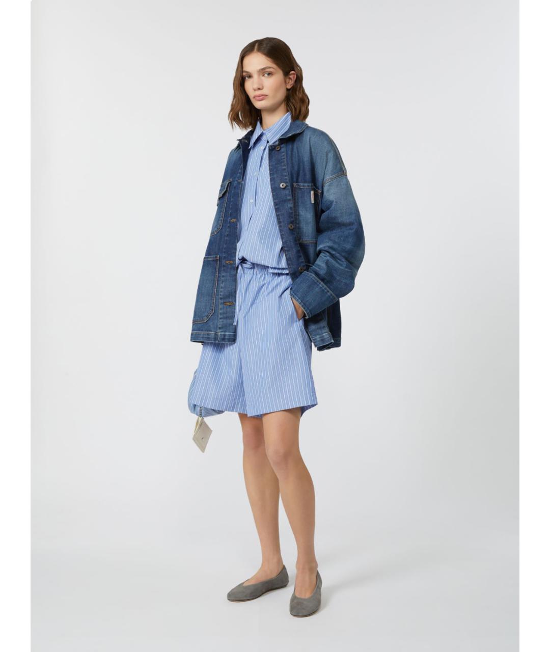 WEEKEND MAX MARA Голубая хлопковая рубашка, фото 2