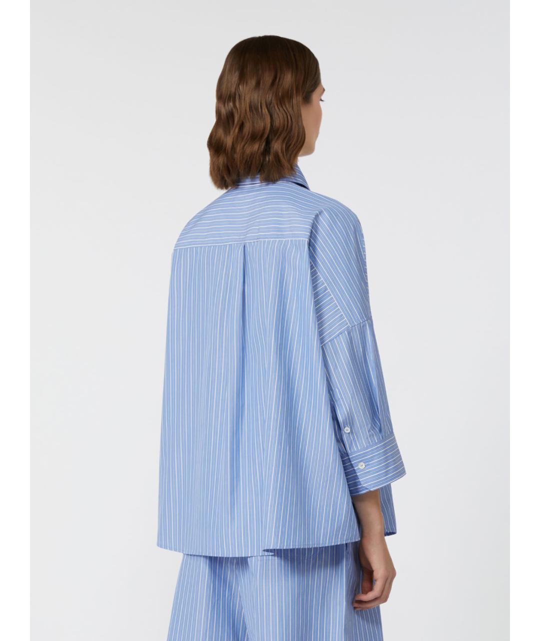 WEEKEND MAX MARA Голубая хлопковая рубашка, фото 3