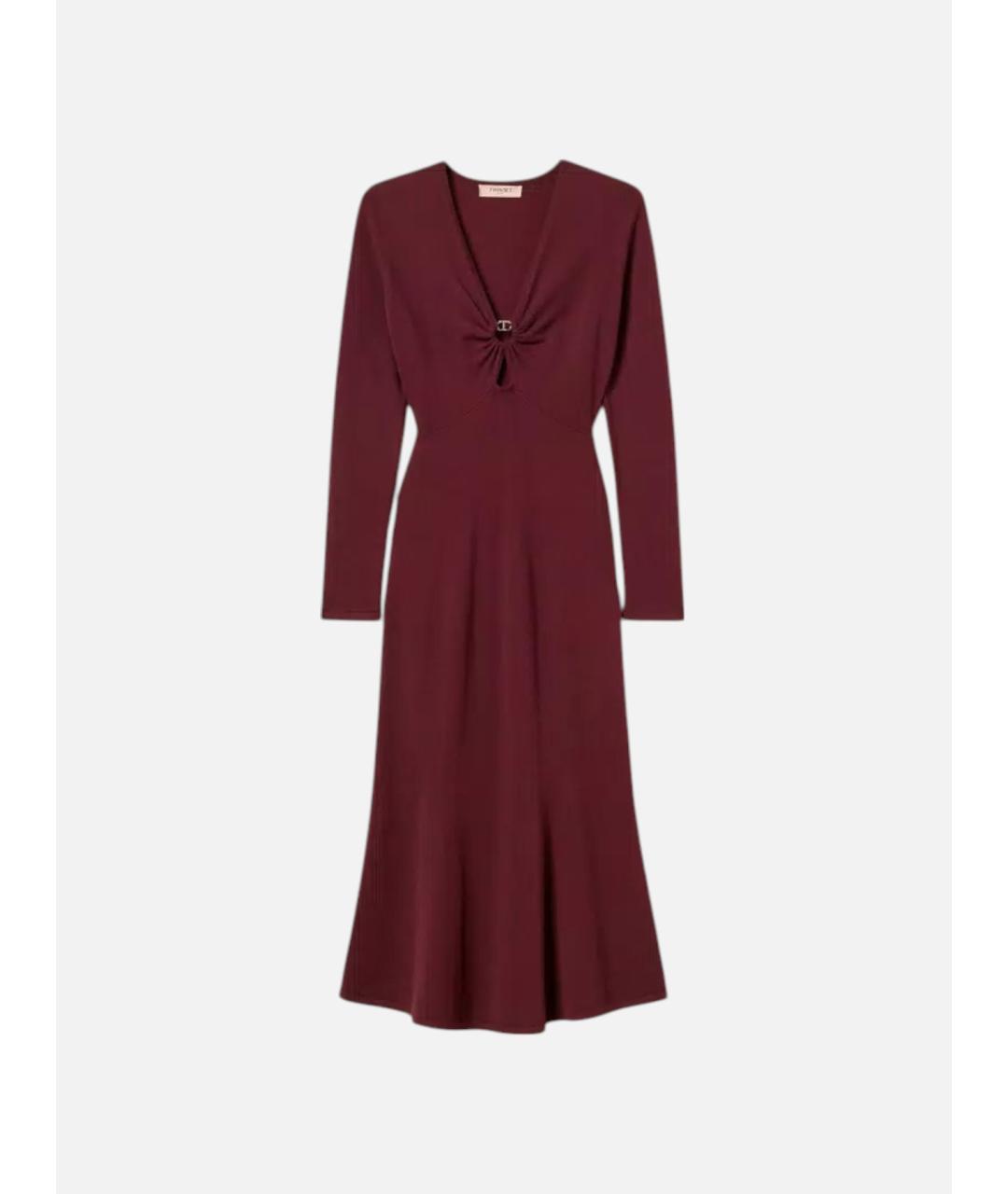 TWIN-SET Красное вискозное повседневное платье, фото 6