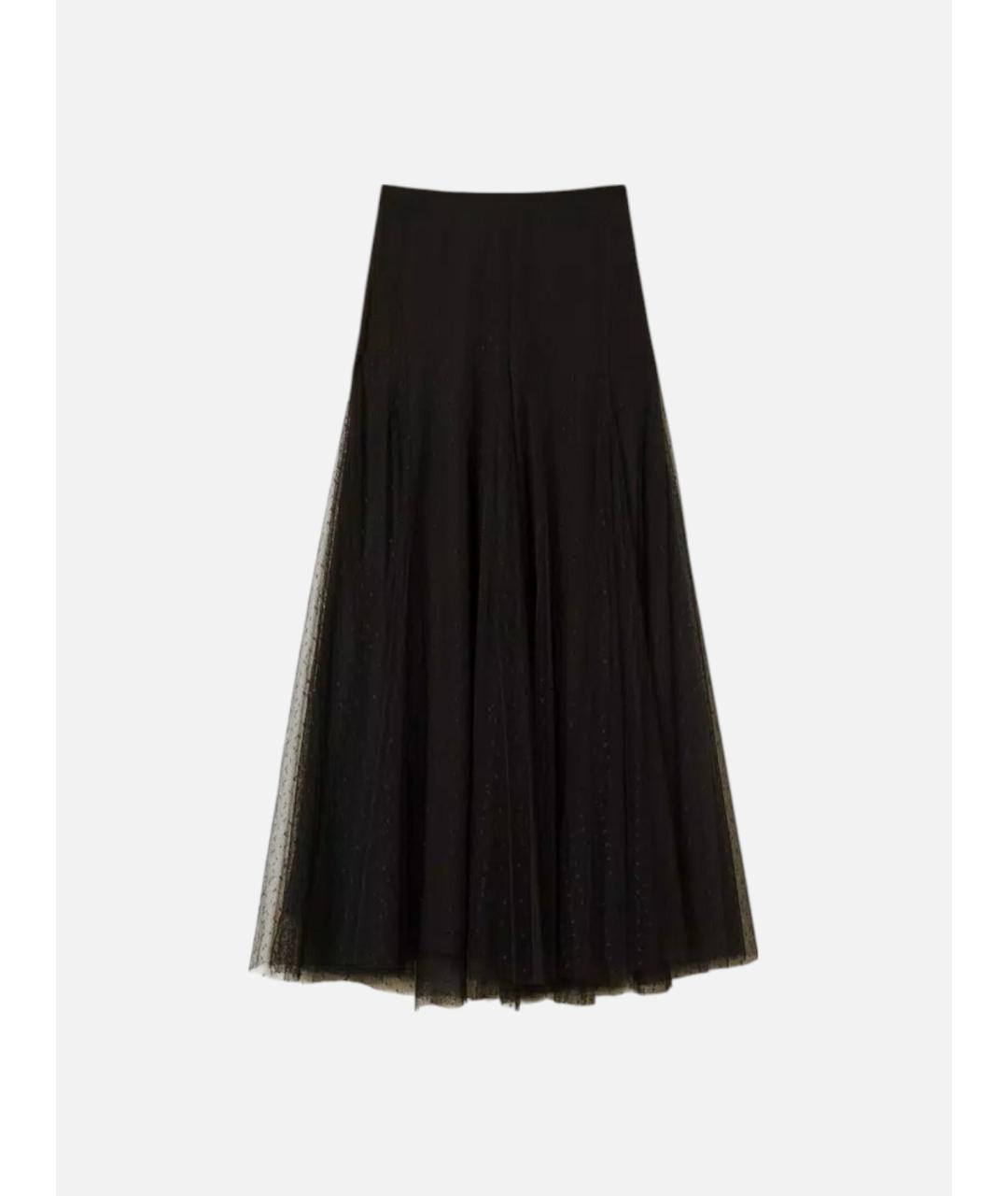 TWIN-SET Черная полиэстеровая юбка макси, фото 1