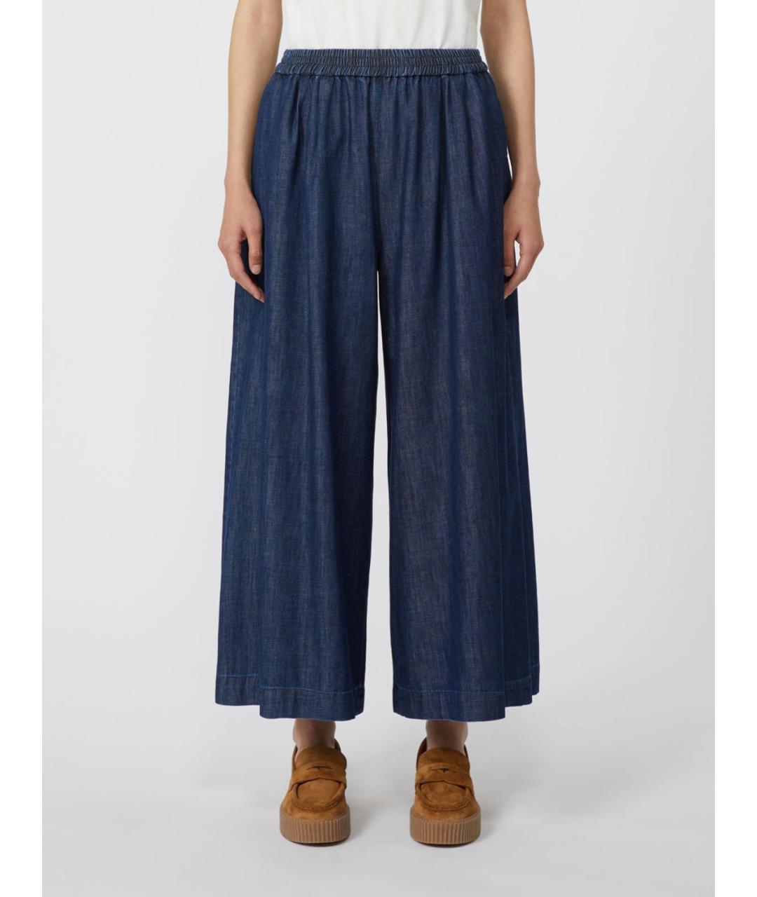 WEEKEND MAX MARA Синие хлопковые прямые джинсы, фото 4