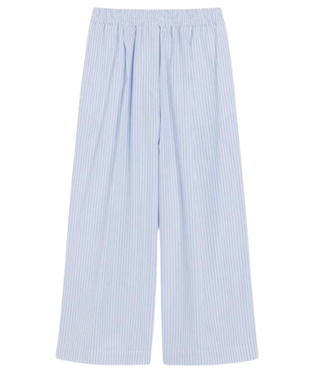 WEEKEND MAX MARA Голубые хлопковые прямые брюки, фото 1