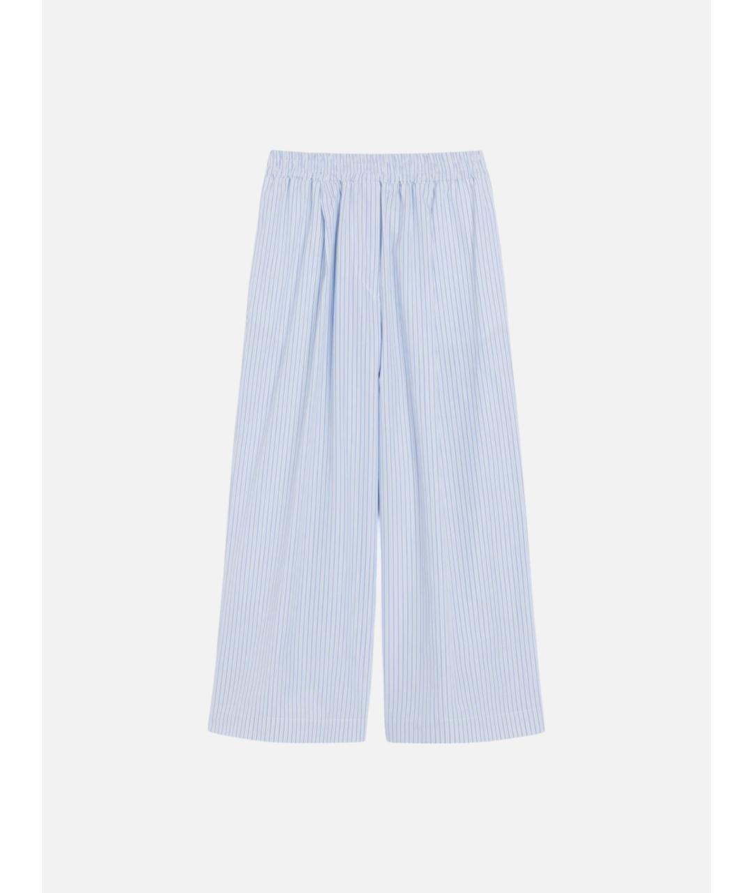 WEEKEND MAX MARA Голубые хлопковые прямые брюки, фото 5