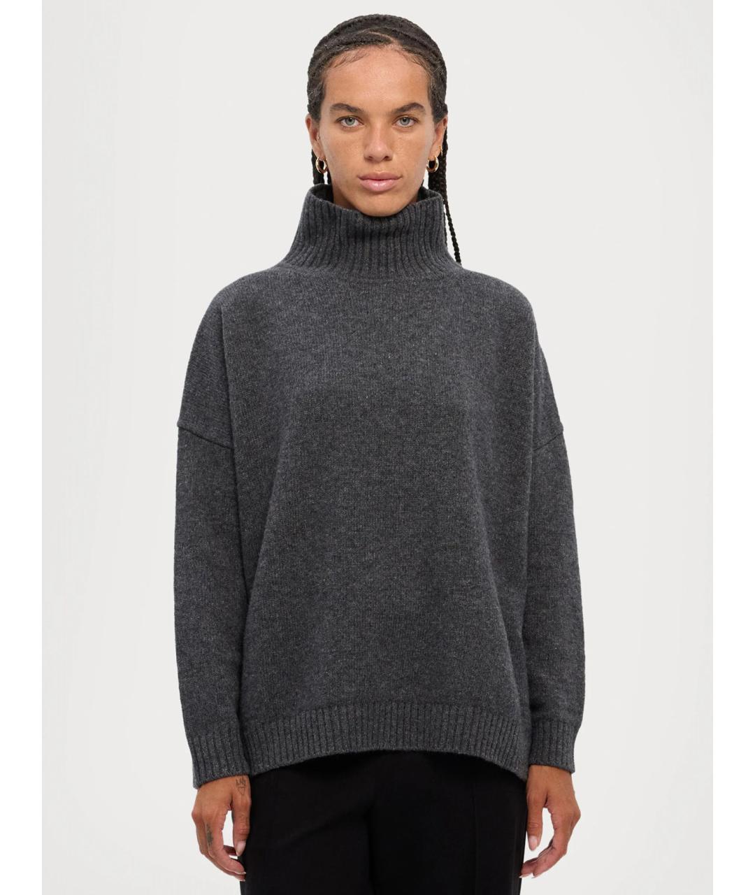 WEEKEND MAX MARA Антрацитовый шерстяной джемпер / свитер, фото 2