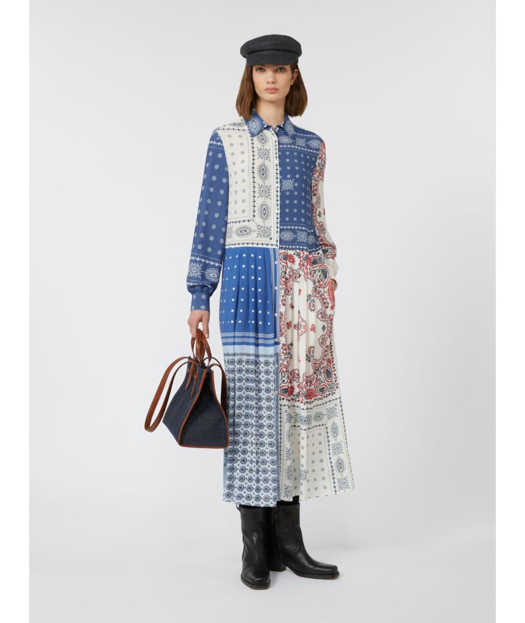 WEEKEND MAX MARA Мульти вискозное повседневное платье, фото 2