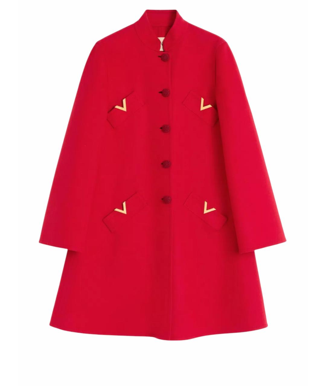 VALENTINO Красное шерстяное пальто, фото 1