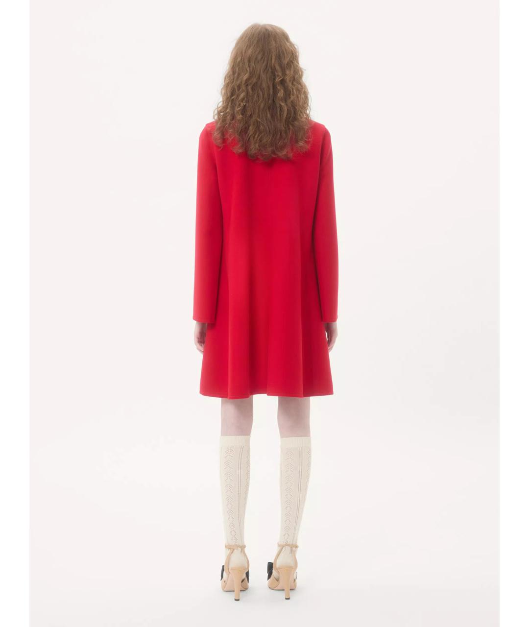 VALENTINO Красное шерстяное пальто, фото 4
