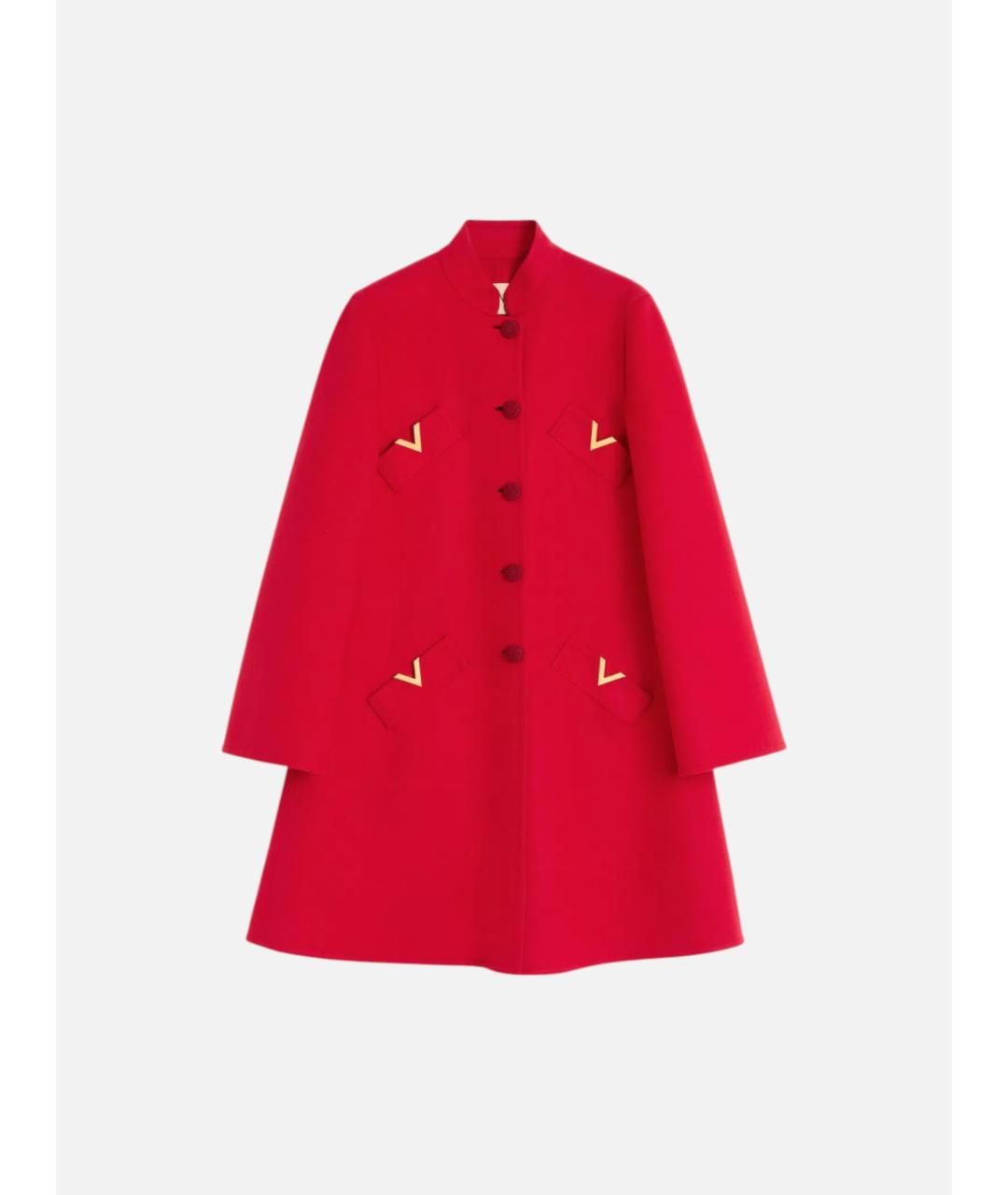 VALENTINO Красное шерстяное пальто, фото 5