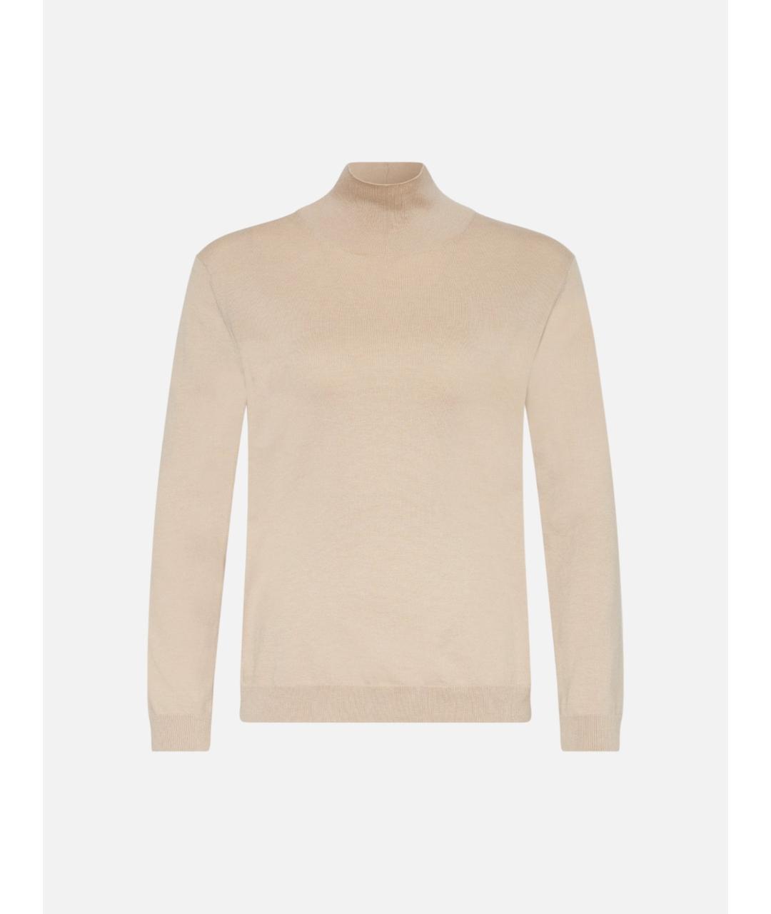 WEEKEND MAX MARA Бежевая шелковая водолазка, фото 5