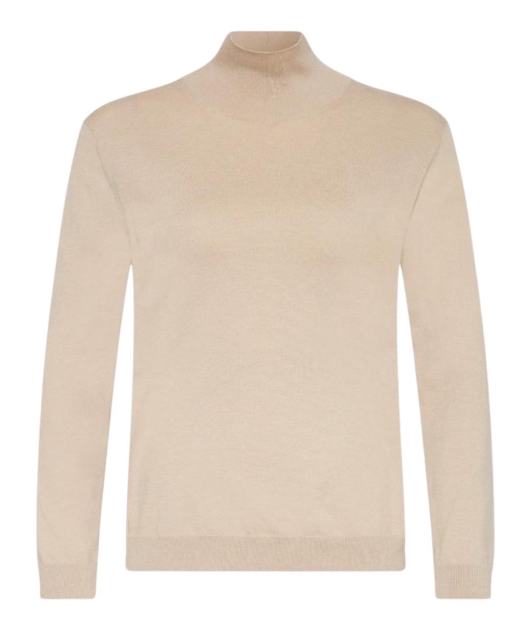 WEEKEND MAX MARA Бежевая шелковая водолазка, фото 1