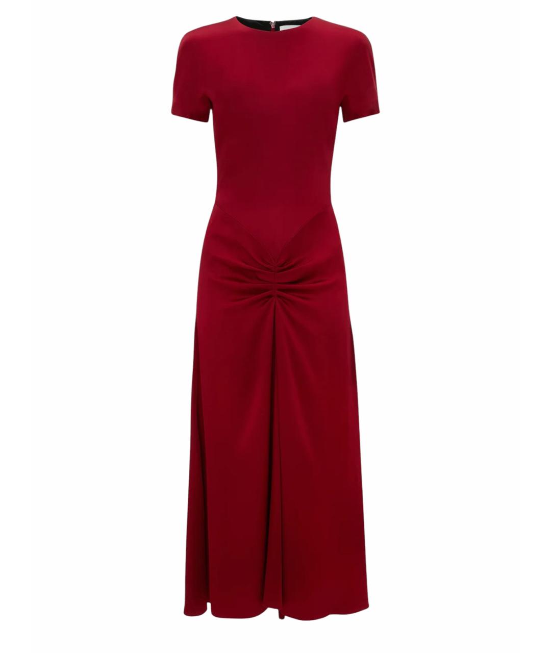 VICTORIA BECKHAM Красное ацетатное коктейльное платье, фото 1