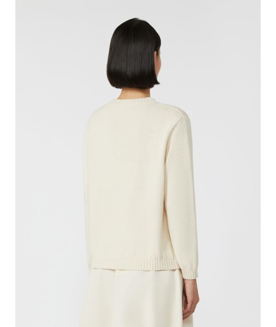 WEEKEND MAX MARA Белый хлопковый джемпер / свитер, фото 4