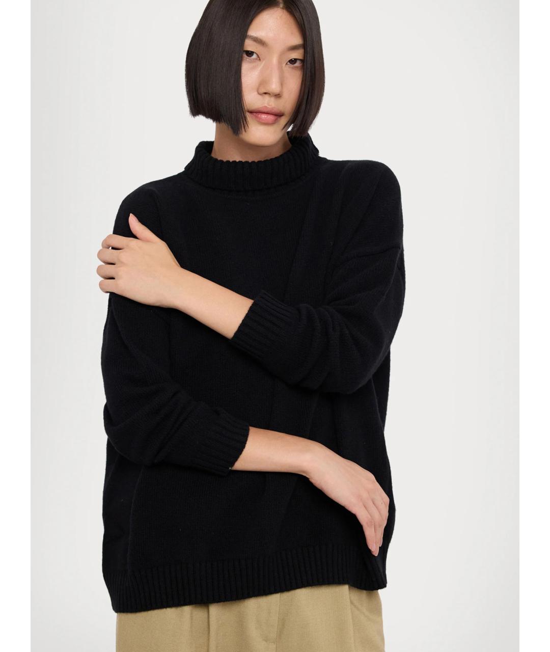 WEEKEND MAX MARA Черный шерстяной джемпер / свитер, фото 2