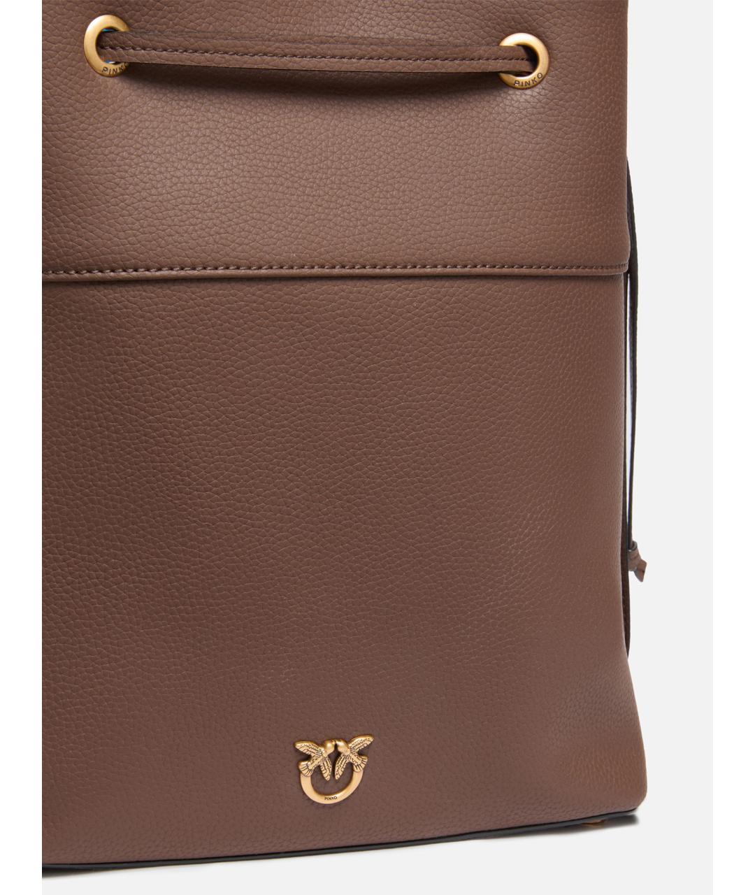 PINKO Коричневая кожаная сумка через плечо, фото 5