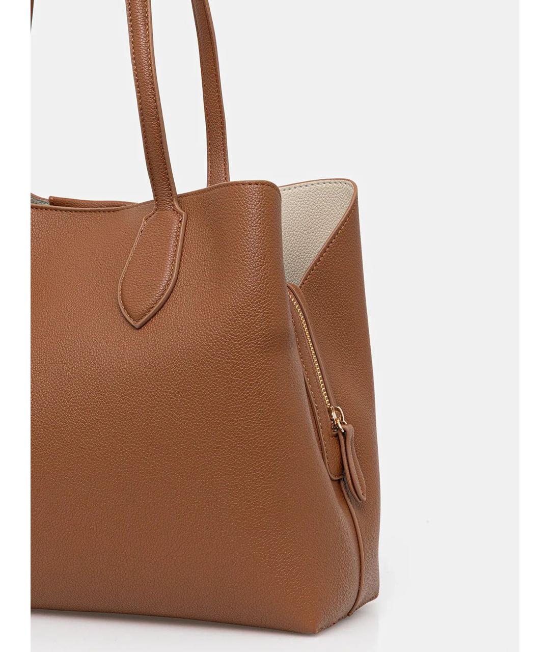 TWIN-SET Бежевая сумка тоут из искусственной кожи, фото 3