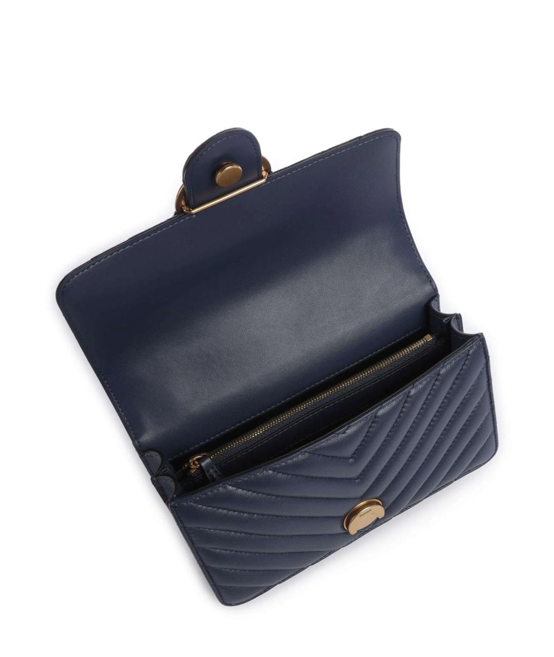 PINKO Синяя кожаная сумка через плечо, фото 4