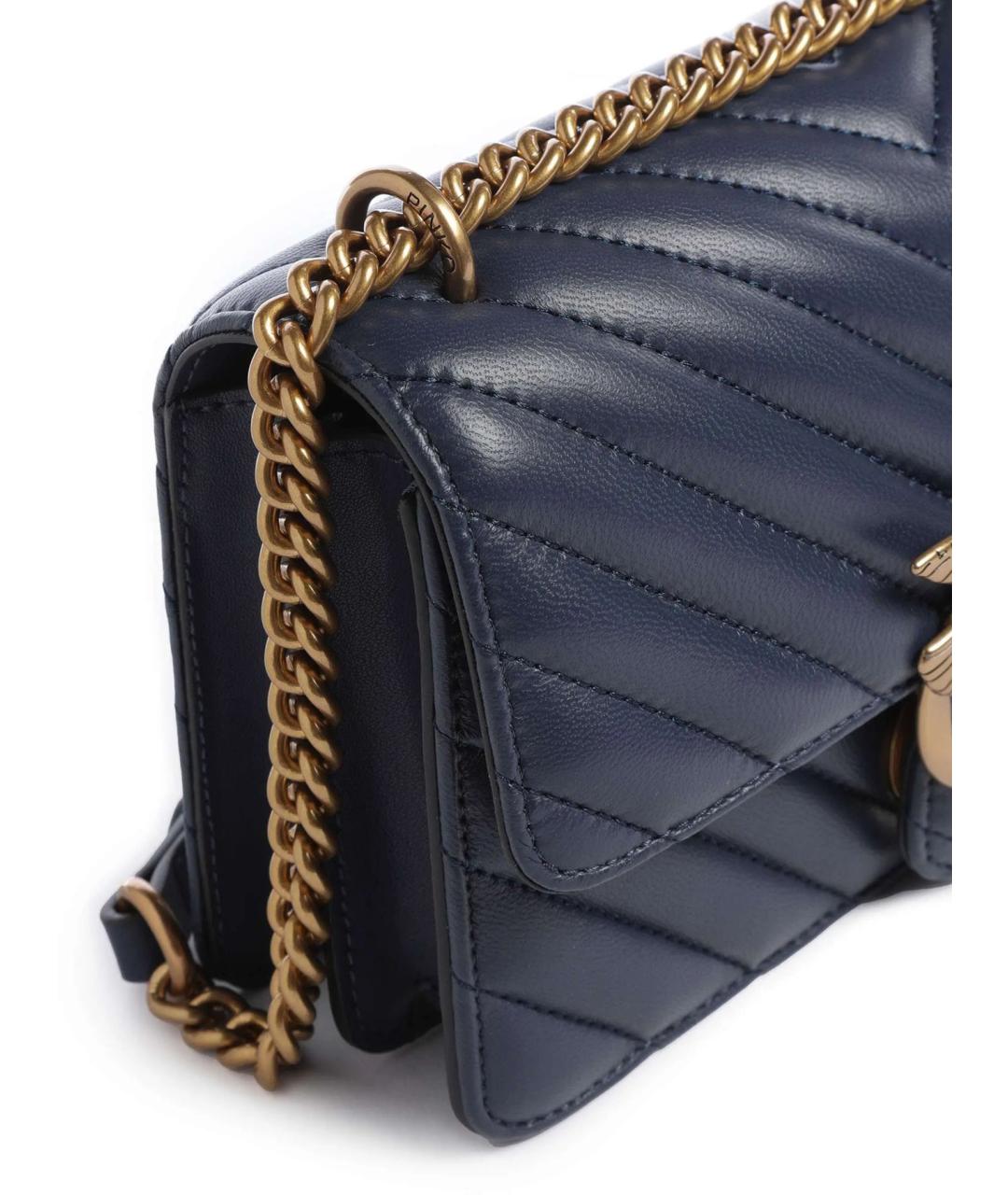 PINKO Синяя кожаная сумка через плечо, фото 3