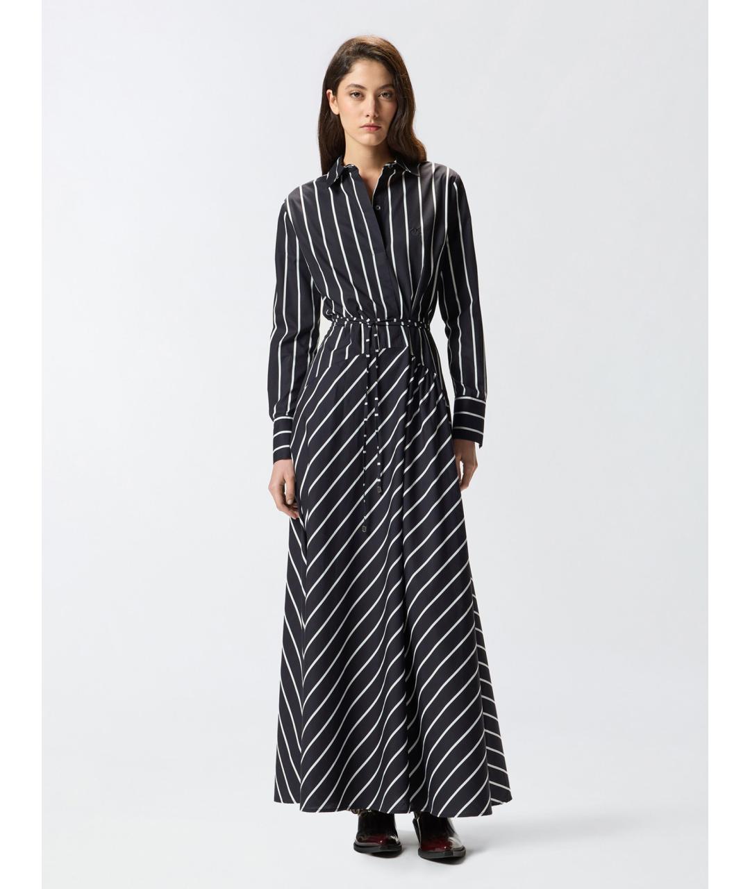 PINKO Черное хлопковое повседневное платье, фото 2
