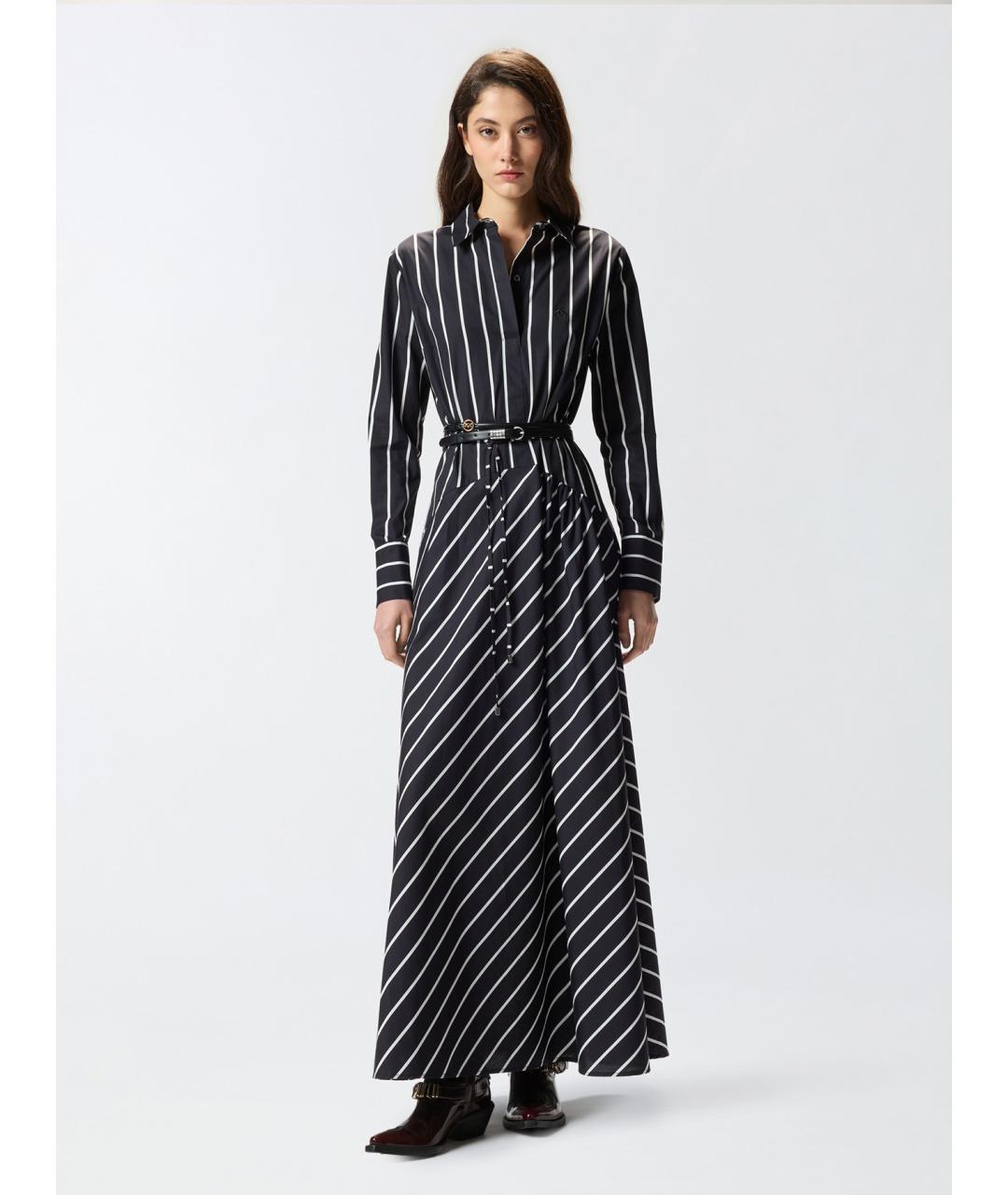 PINKO Черное хлопковое повседневное платье, фото 3