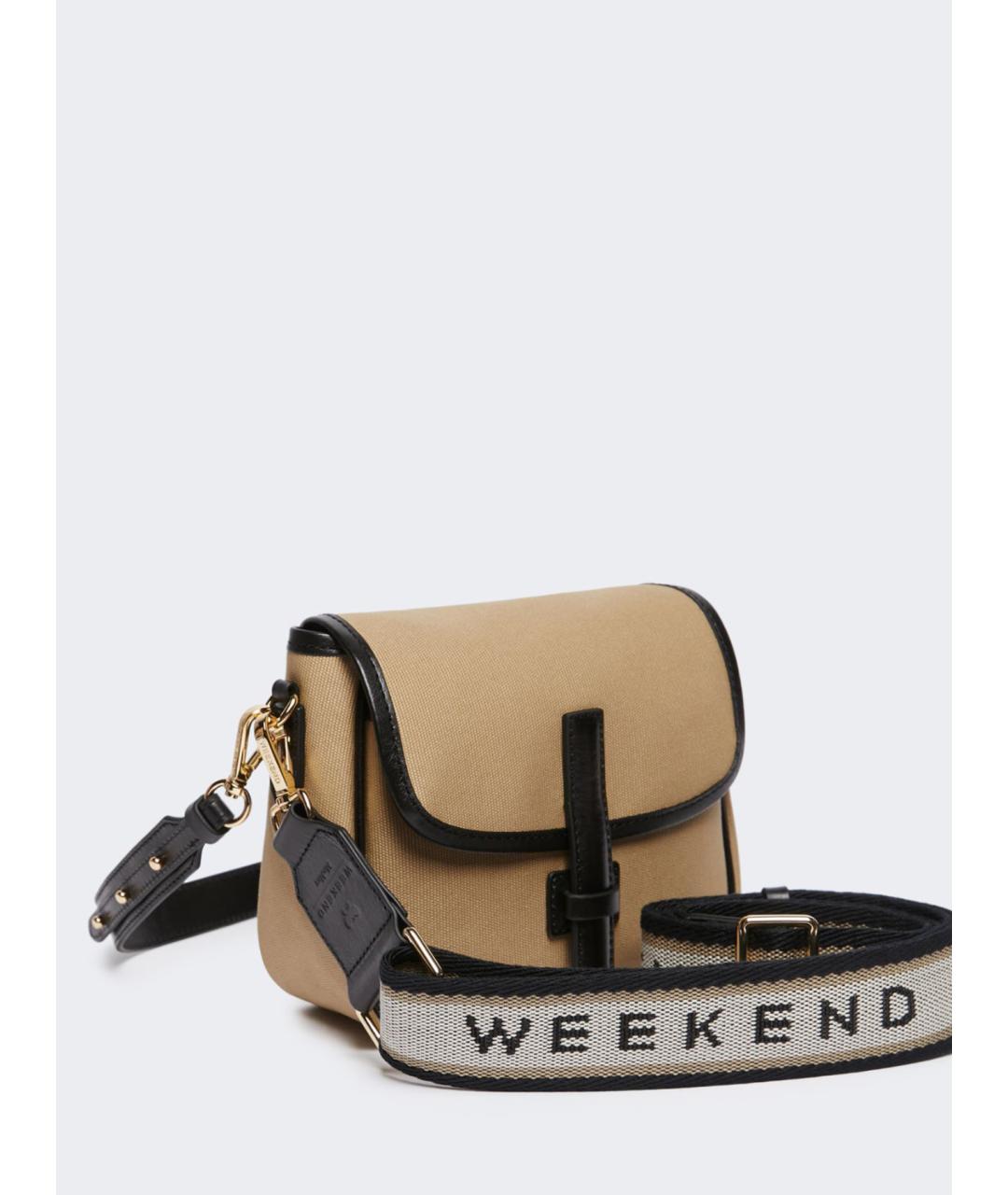 WEEKEND MAX MARA Бежевая тканевая сумка через плечо, фото 5