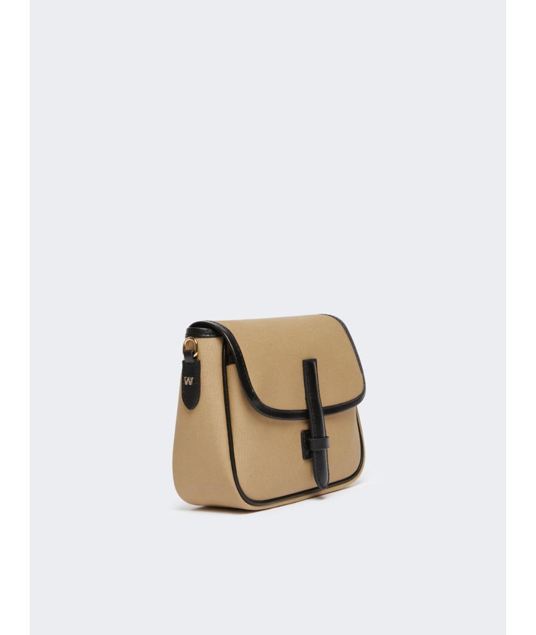 WEEKEND MAX MARA Бежевая тканевая сумка через плечо, фото 3