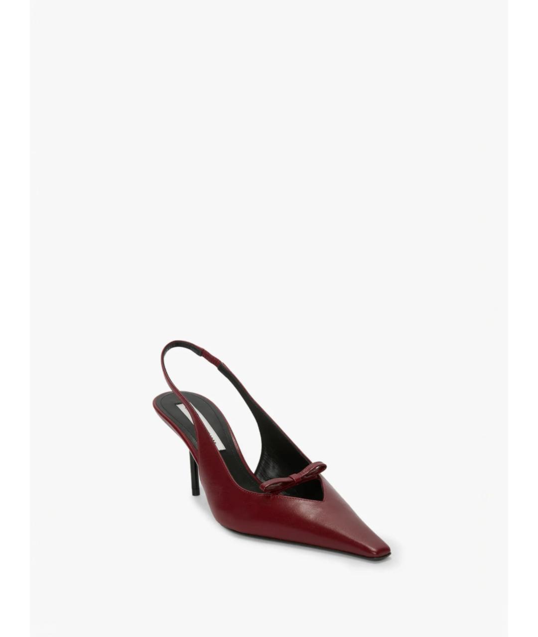 VICTORIA BECKHAM Бордовые кожаные туфли, фото 3