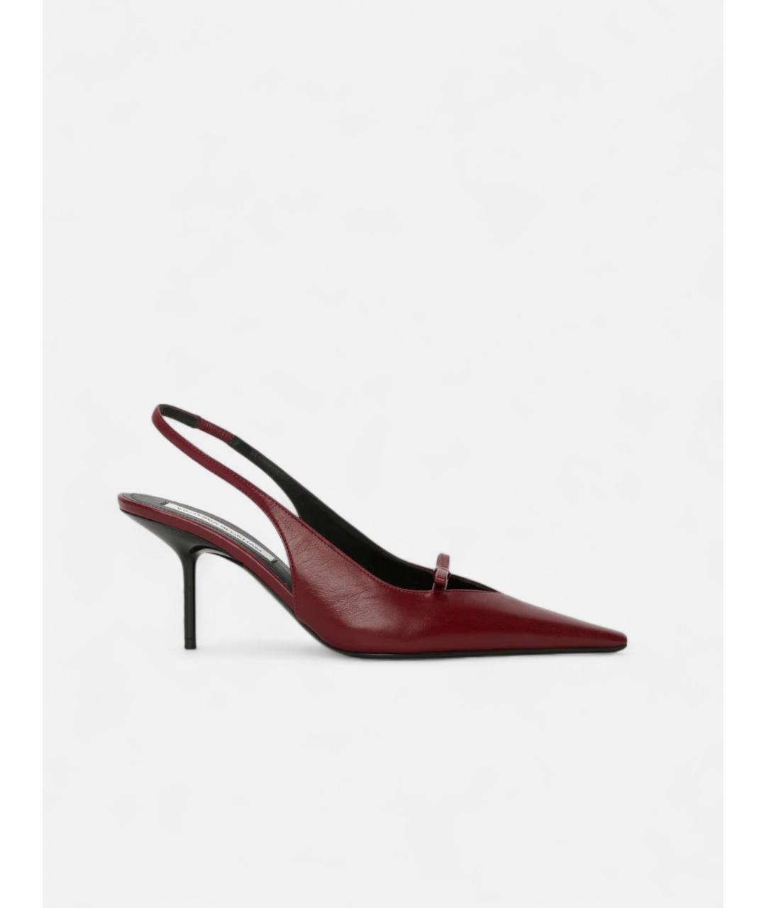 VICTORIA BECKHAM Бордовые кожаные туфли, фото 2