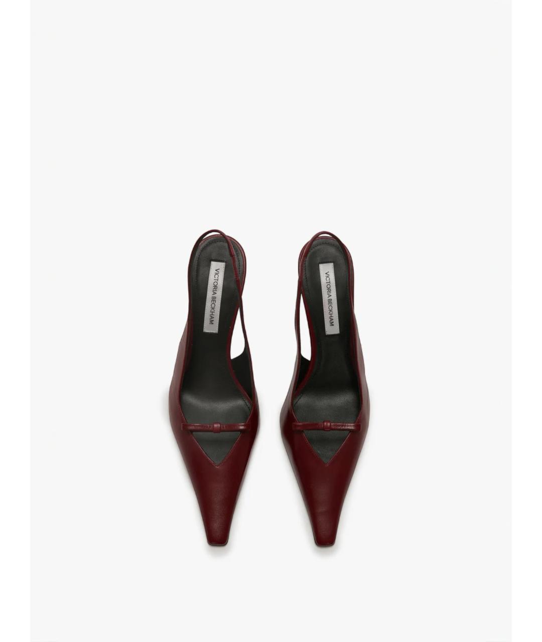 VICTORIA BECKHAM Бордовые кожаные туфли, фото 6